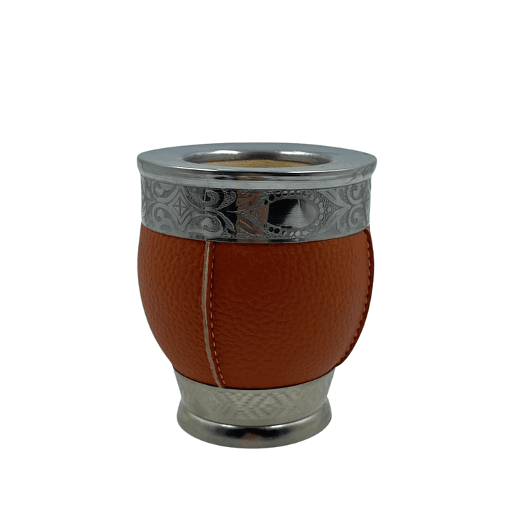 Calabaza Imperial con Pie y Virola Abstracta Color Ocre 1