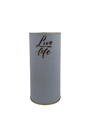 Yerbero 500 gr blanco diseño Live your life