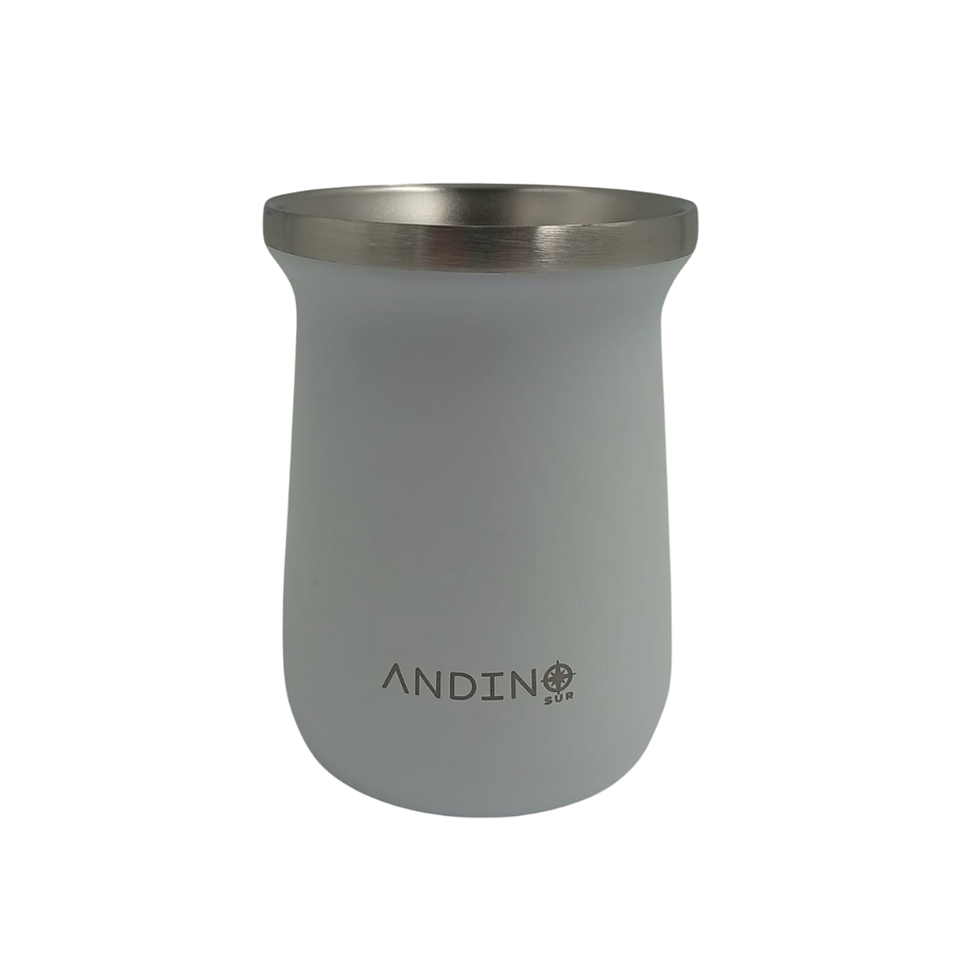 Mate Andino Acero Inoxidable Blanco  1
