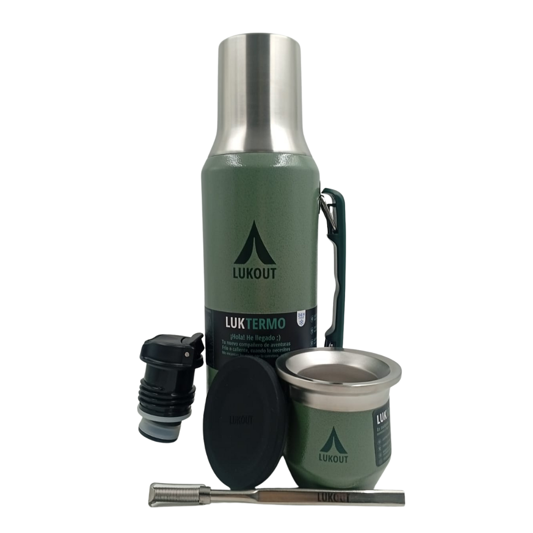 Kit Termo Mate Flow 1200 mL y Mate 170 mL Army No 1