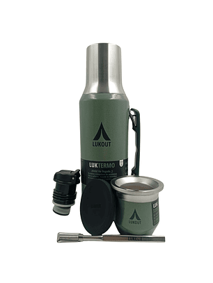 Kit Termo Mate Flow 1200 mL y Mate 170 mL Army No