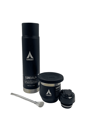 Kit Termo Bala 750 mL y Mate 170 mL Negro