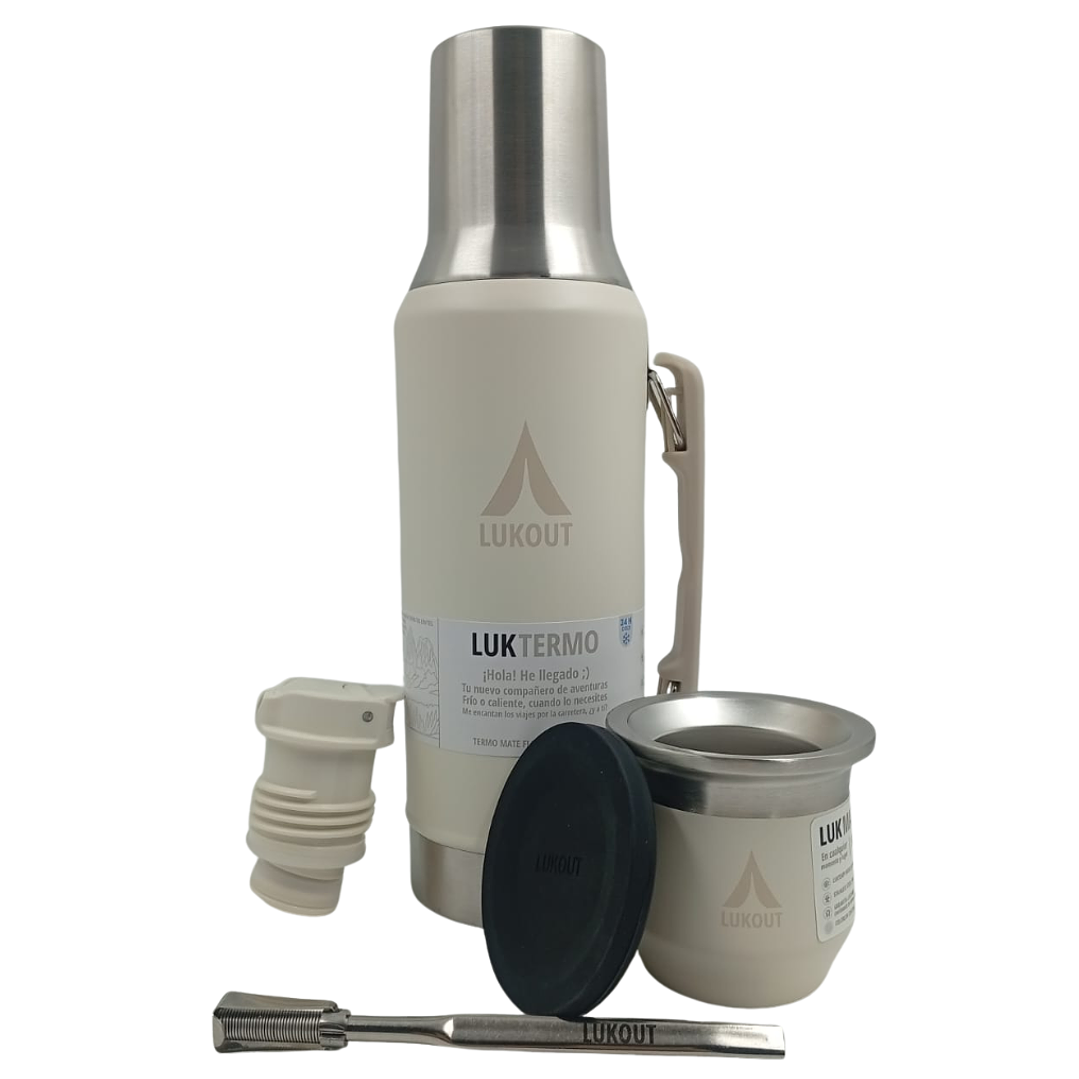 Kit Termo Mate Flow 1200 mL y Mate 170 mL Bone 1
