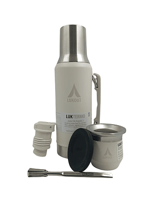 Kit Termo Mate Flow 1200 mL y Mate 170 mL Bone