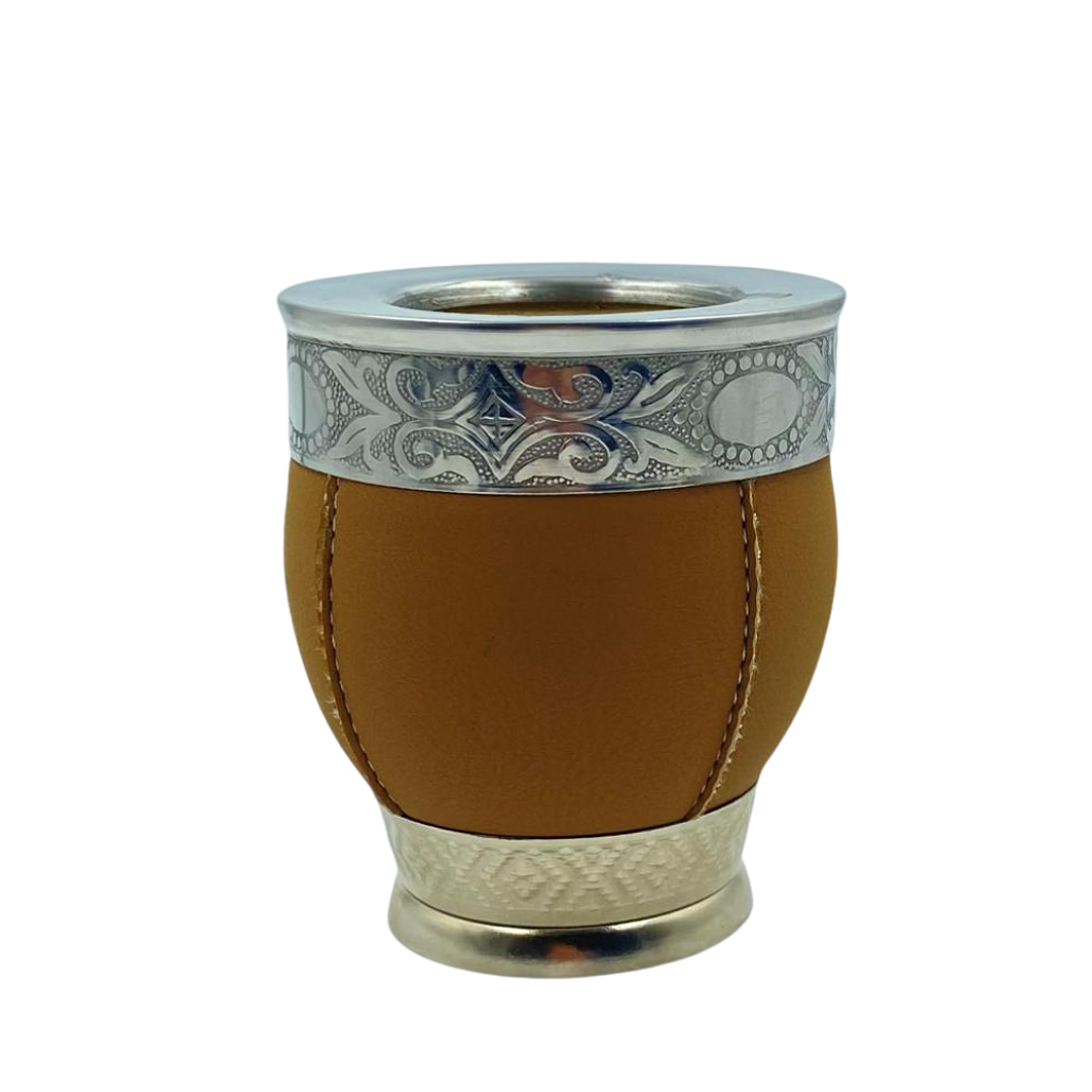 Calabaza Imperial con Pie y Virola Abstracta Color Beige 1