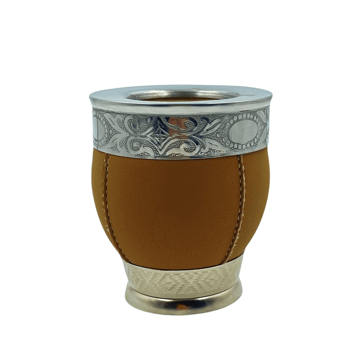 Calabaza Imperial con Pie y Virola Abstracta Color Beige 1