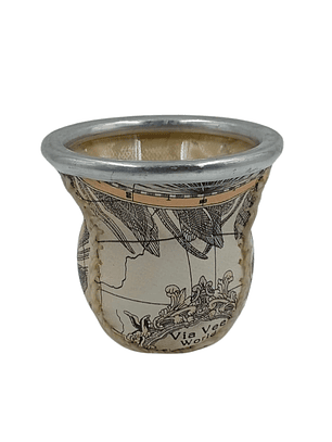 Mate de Vidrio Forrado en Cuerina Diseño Mapa 