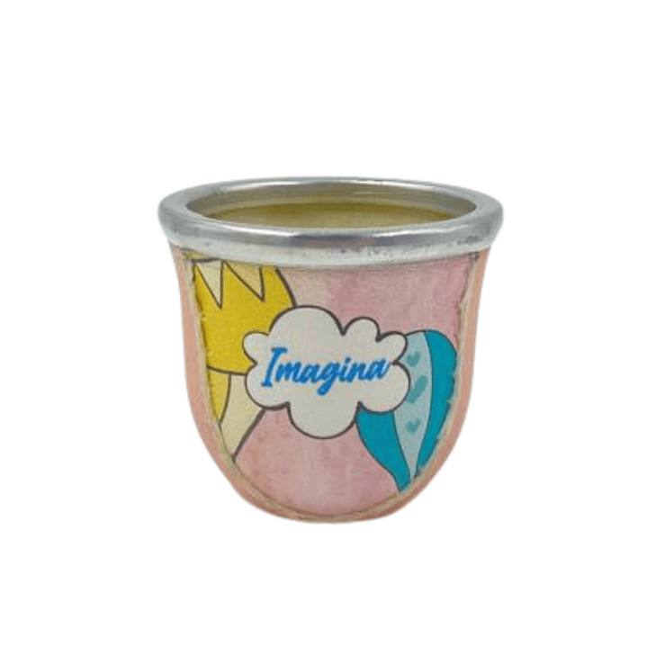 Mate de Vidrio Forrado en Cuerina Diseño Imagina  1