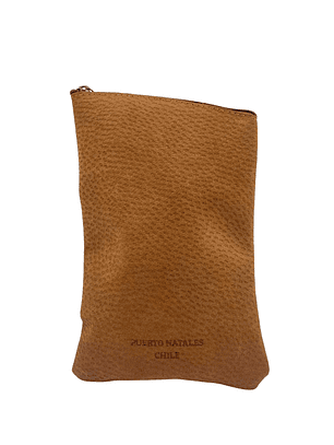 Yerbero Cuero Café con Grabado de Puerto Natales