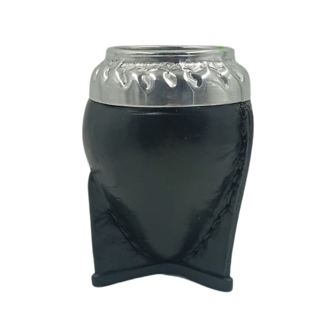 Mate Torpedo con Virola de Aluminio y Cuero Negro  1