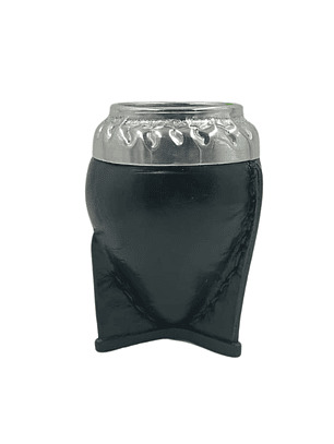 Mate Torpedo con Virola de Aluminio y Cuero Negro 