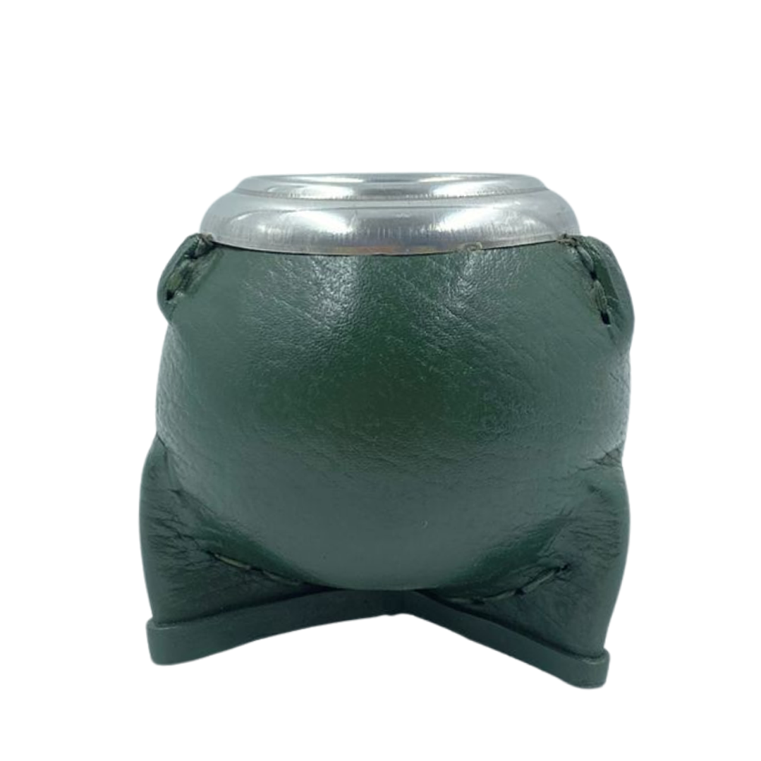 Mate de Calabaza Torpedo con Cuero Verde  1