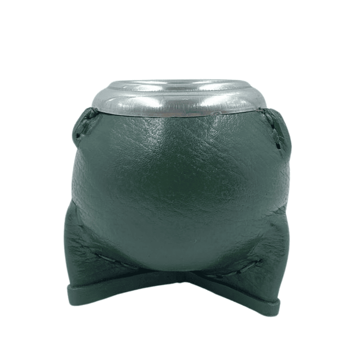 Mate de Calabaza Torpedo con Cuero Verde  1