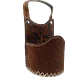 Porta Mate Para Auto De Cuero Con Pelo De Vaca - Miniatura 2