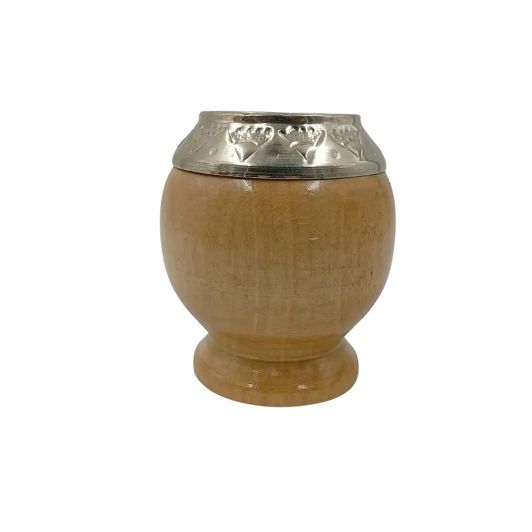 Mate torpedo de Algarrobo con virola de alpaca cincelada 1