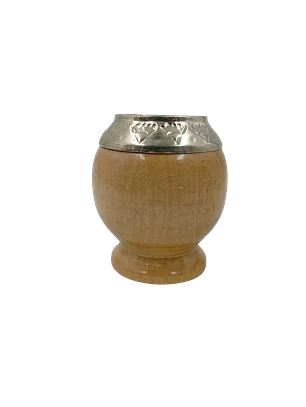 Mate torpedo de Algarrobo con virola de alpaca cincelada