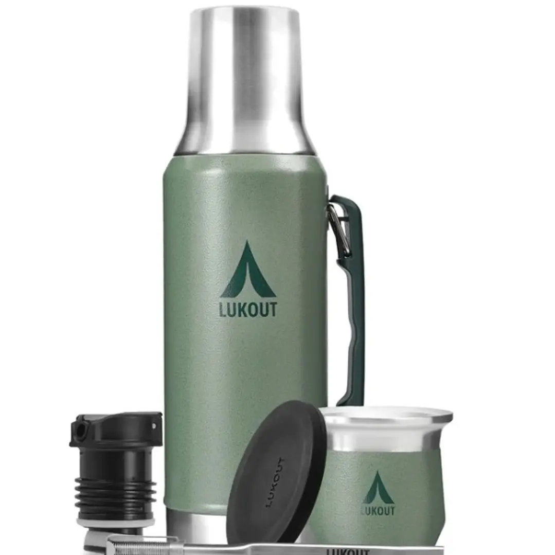Kit Termo Mate Flow 1200 mL y Mate 170 mL Army  1