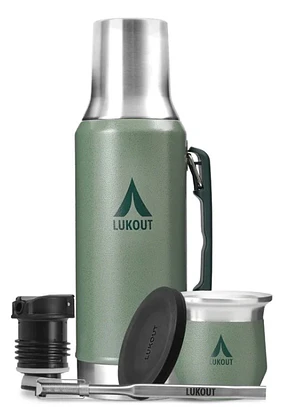 Kit Termo Mate Flow 1200 mL y Mate 170 mL Army 