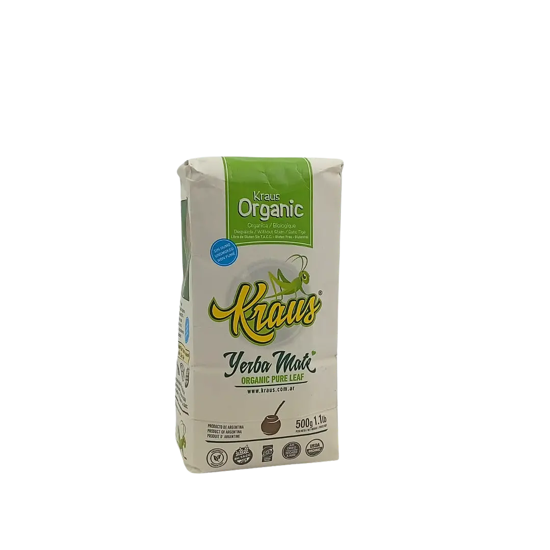 Yerba Mate Kraus orgánica pura hoja 1