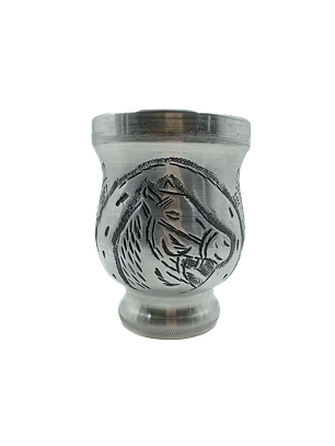 Mate de Algarrobo Forrado Cincelado con Diseño de caballo