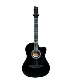 ¡Incluye afinador capo y cuerdas! Guitarra Acústica Bilbao cuerda metálica BIL-38C-BK
