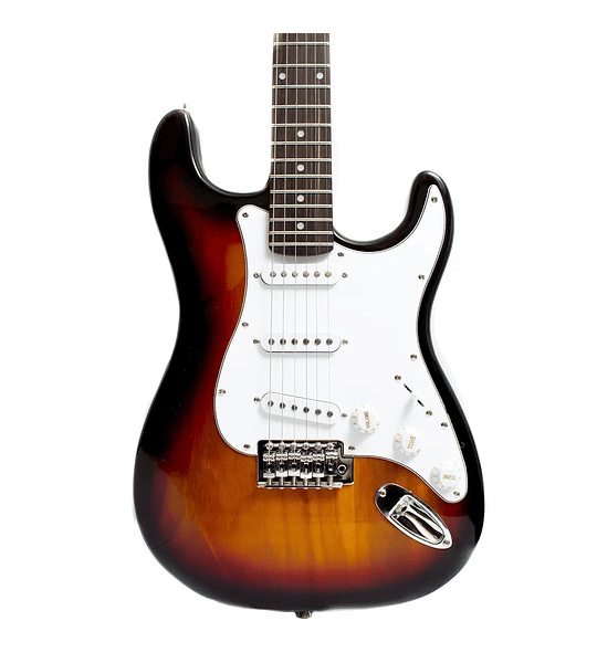 ¡Incluye amplificador, afinador, funda, capo, cable, y cuerdas! Guitarra Eléctrica XGTR Stratocaster Sunburst ST111-SB