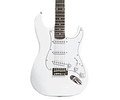 ¡Incluye amplificador, afinador, funda, capo, cable, y cuerdas! Guitarra Eléctrica XGTR Stratocaster Blanca ST111-WH