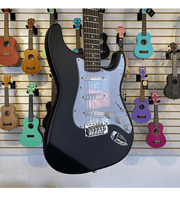 Guitarra Eléctrica Stratocaster Negra, NEWEN ST-BLK