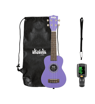 Ukelele Soprano Kala ULTRAVIOLET ¡Incluye funda afinador y correa!