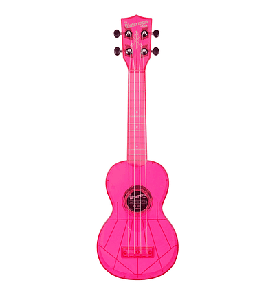 Ukelele Makala Waterman ROSADO TRANSPARENTE ¡Incluye funda afinador!