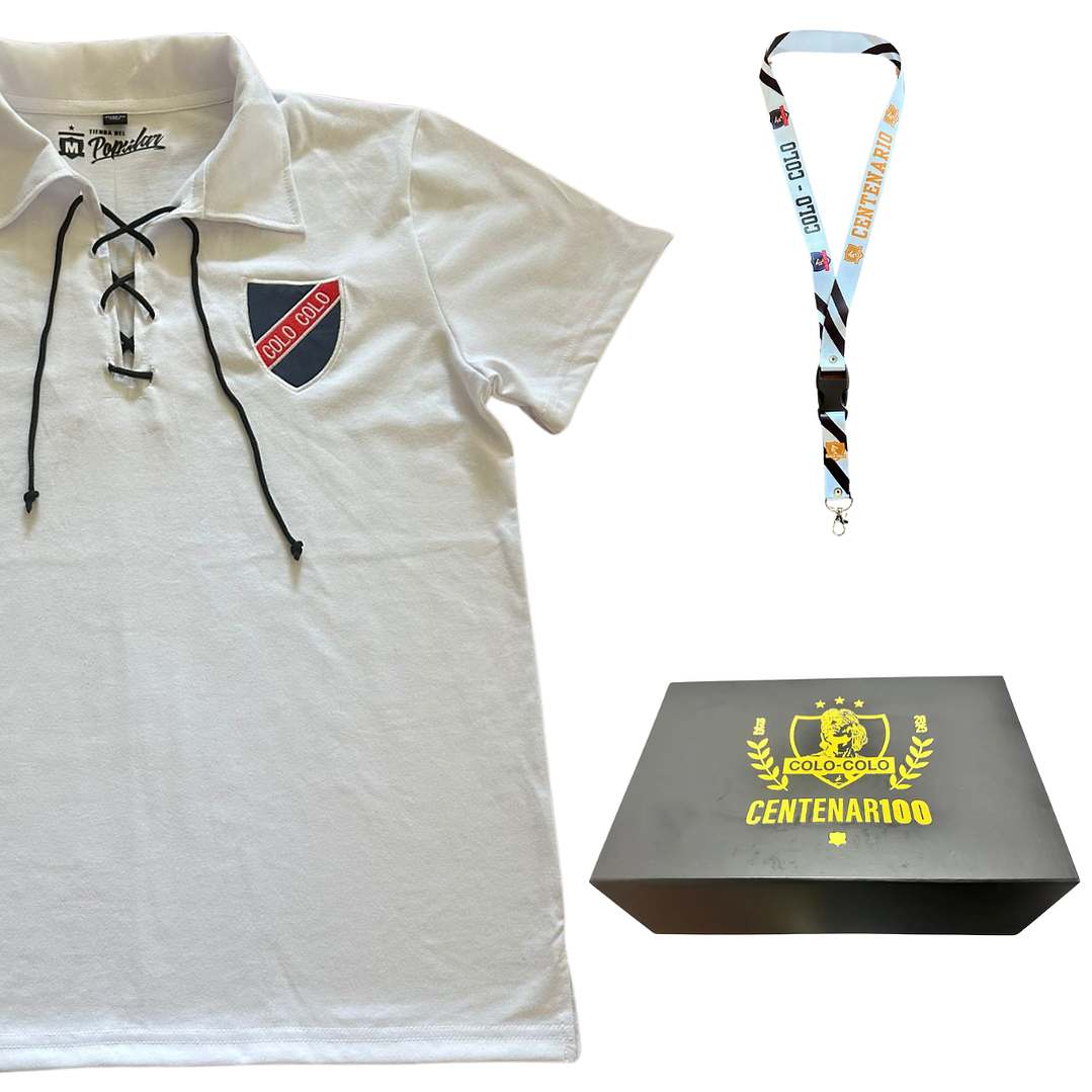 Caja Centenario Colo Colo - Camiseta Blanca Manga corta 1925 1