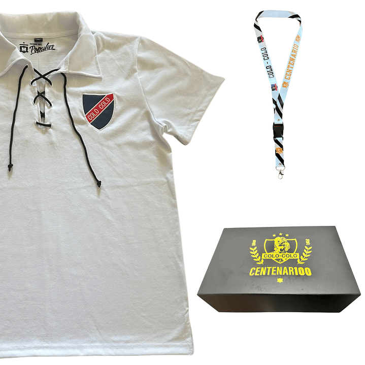 Caja Centenario Colo Colo - Camiseta Blanca Manga corta 1925 1