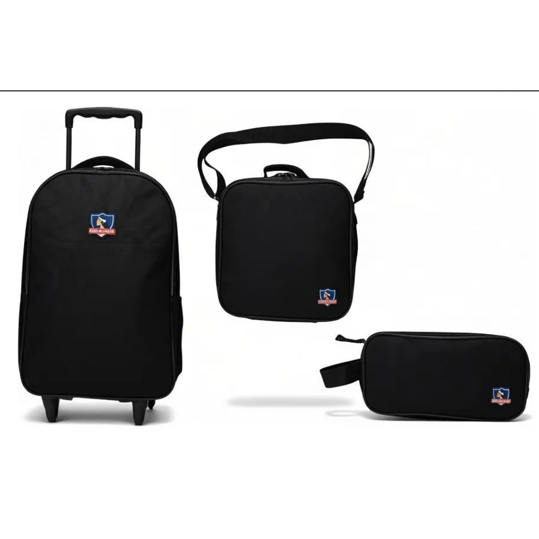 Pack Escolar Colo-Colo – Mochila con Ruedas + Lonchera + Estuche 1