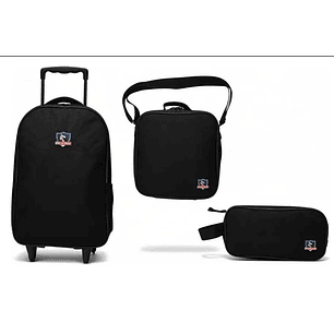 Pack Escolar Colo-Colo – Mochila con Ruedas + Lonchera + Estuche