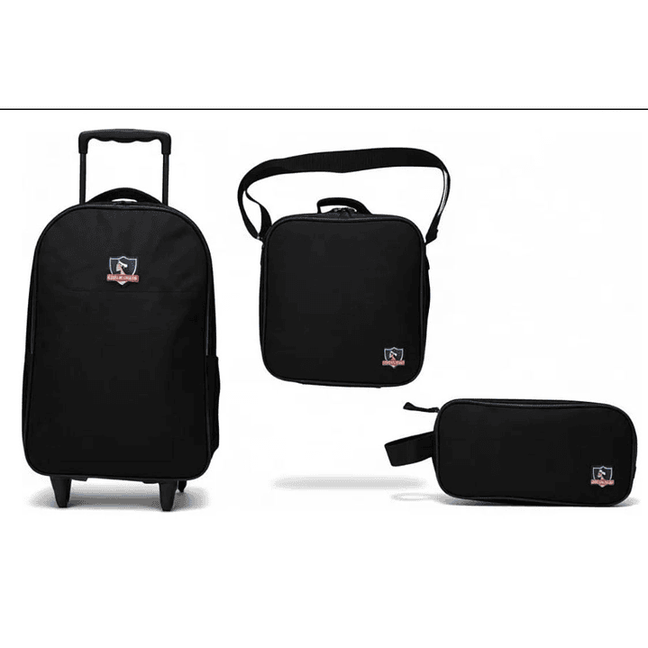 Pack Escolar Colo-Colo – Mochila con Ruedas + Lonchera + Estuche 1