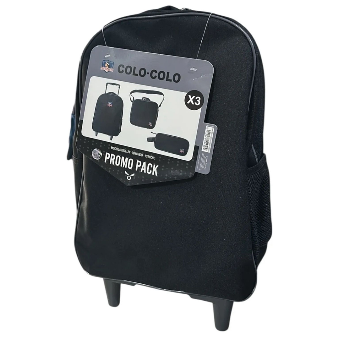 Pack Escolar Colo-Colo – Mochila con Ruedas + Lonchera + Estuche 2