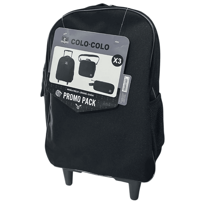 Pack Escolar Colo-Colo – Mochila con Ruedas + Lonchera + Estuche 2