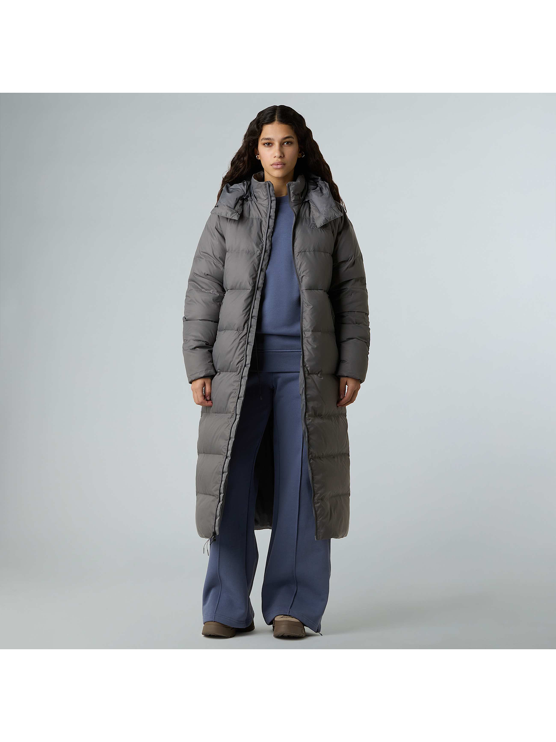 Parka larga de plumón con capucha Hydrenalite City para mujer 1