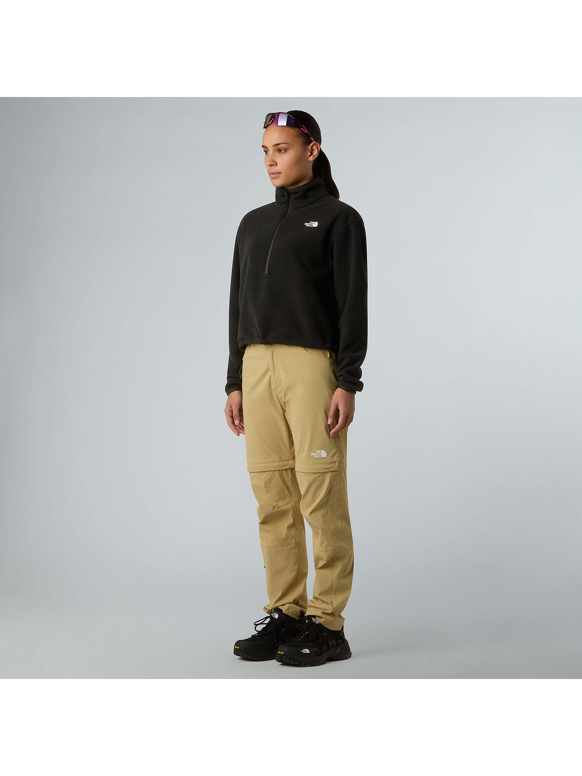 Forro polar corto con media cremallera Glacier para mujer 1