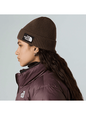 Gorro de punto elástico con borde y logotipo de TNF