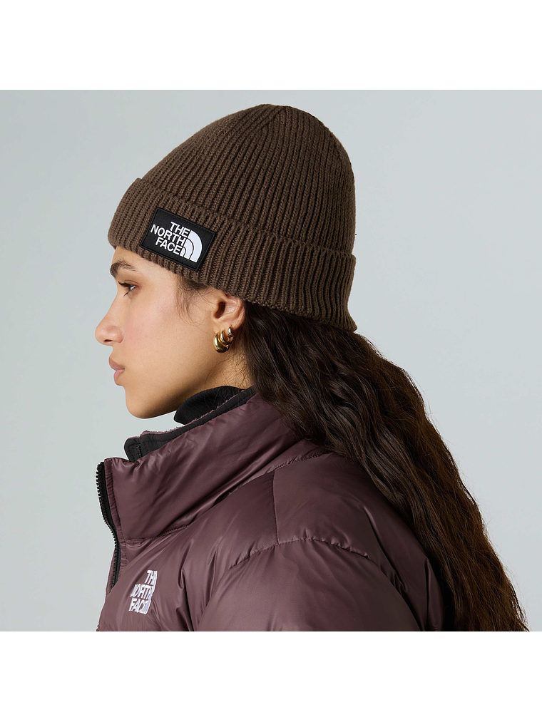 Gorro de punto elástico con borde y logotipo de TNF 2