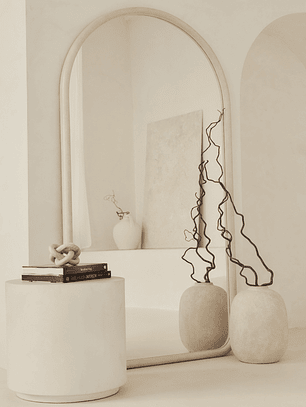 Elis – Espejo arqueado de hormigón extra grande, de suelo a techo, 190 cm x 100 cm