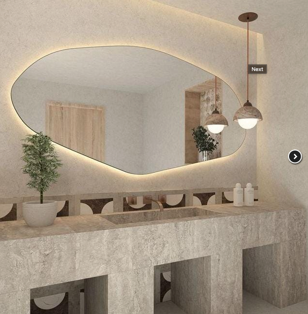 Espejo orgánico irregular con LED – 2,10 m x 0,80 m | Línea PRIME – Calidad PREMIUM 2