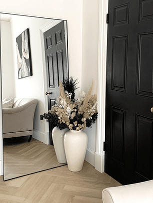 Xavril – Espejo de cuerpo entero rectangular grande de metal negro, 179 cm x 80 cm