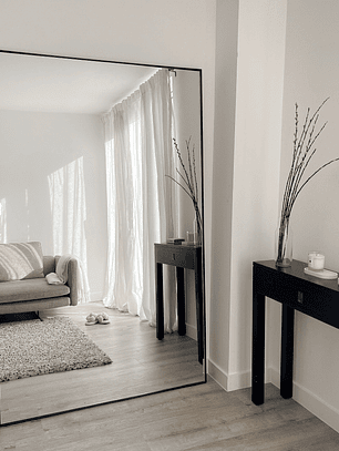 Xavril – Espejo de cuerpo entero de metal negro, extra grande, 190 cm x 120 cm