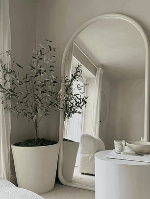 Espejo de cuerpo entero extragrande con marco de cemento arqueado – 190 x 100 cm (Liquidación)