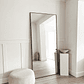 Xavril – Espejo de cuerpo entero rectangular grande de metal negro, 179 cm x 80 cm - Miniatura 4