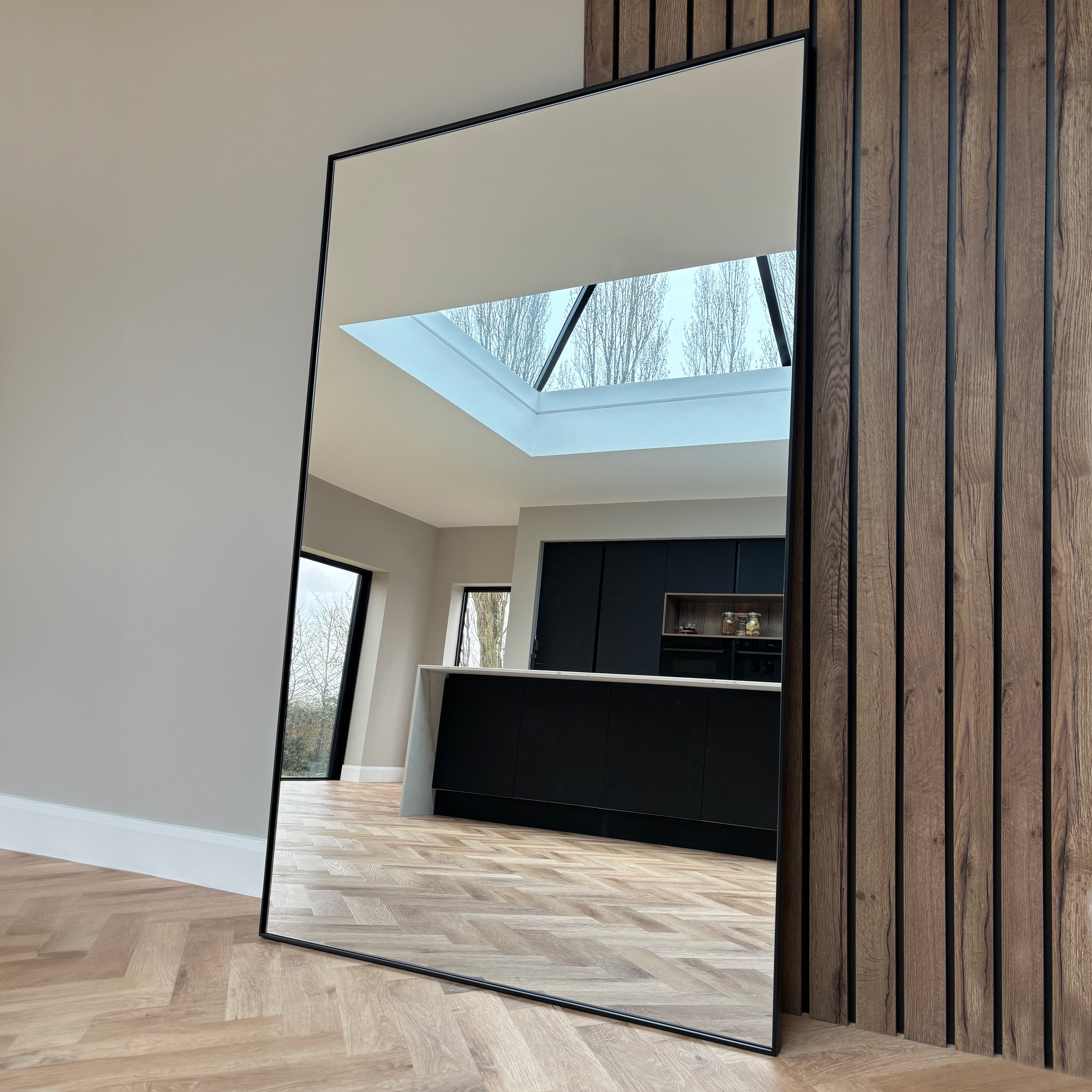 Xavril – Espejo de cuerpo entero de metal negro, extra grande, 190 cm x 120 cm 9