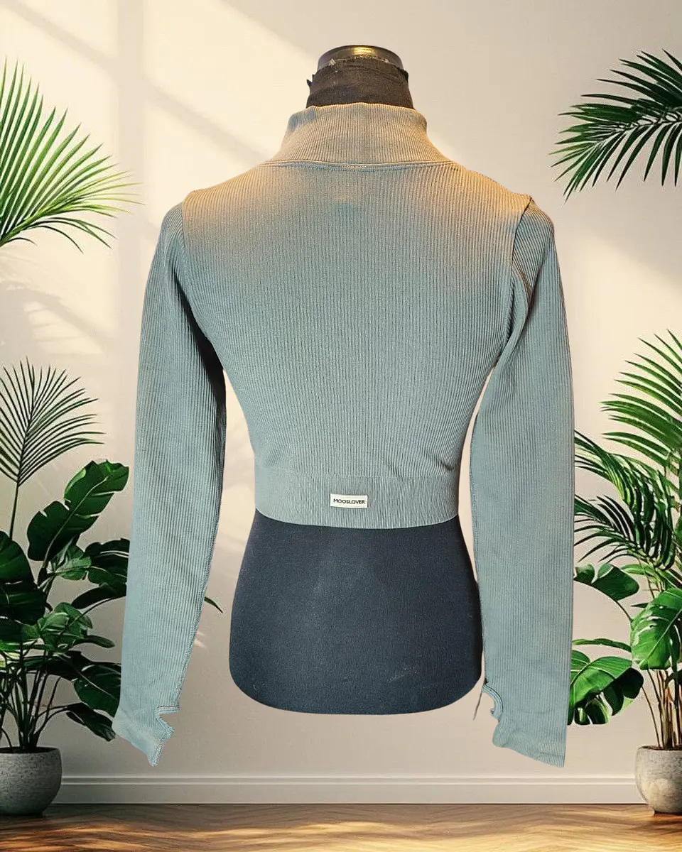 Poleron Crop Top Gris 3