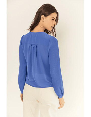 BLUSA AMELIA PLISADA AZUL 